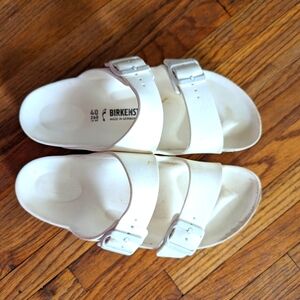 White Arizona Birkenstock Sandals